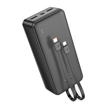 Power bank 30000 mAh Hoco J118B + cable Type C/lightning Led black 35532 фото