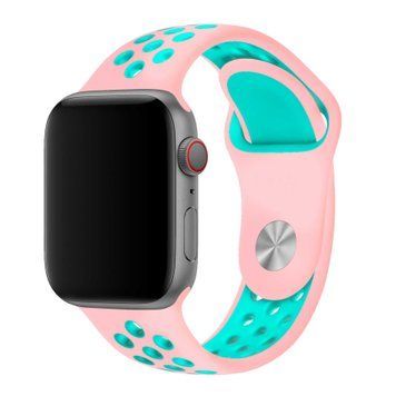 Ремінець Apple watch 42/44/45mm sport pink-turquoise 21810 фото