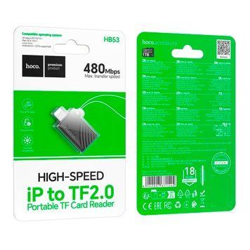 Сard reader Hoco HB53 Lightning 2.0 Micro SD black 47254 фото