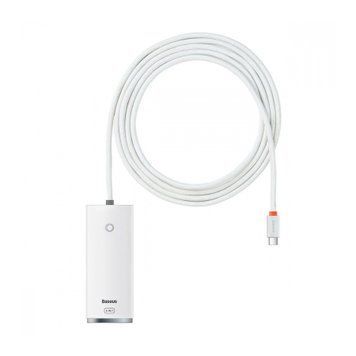 Type-C-Хаб Baseus Lite Series 4-Port Type-C to USB 3.0*4 (2m) white 28973 фото