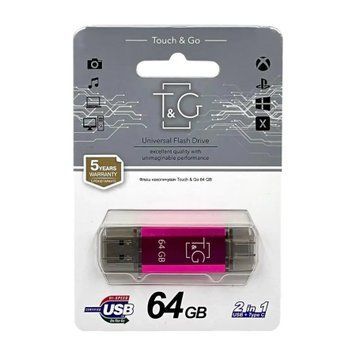 USB Flash 64 GB T&G 009 + Type -C 3.0 Pink 00871 фото
