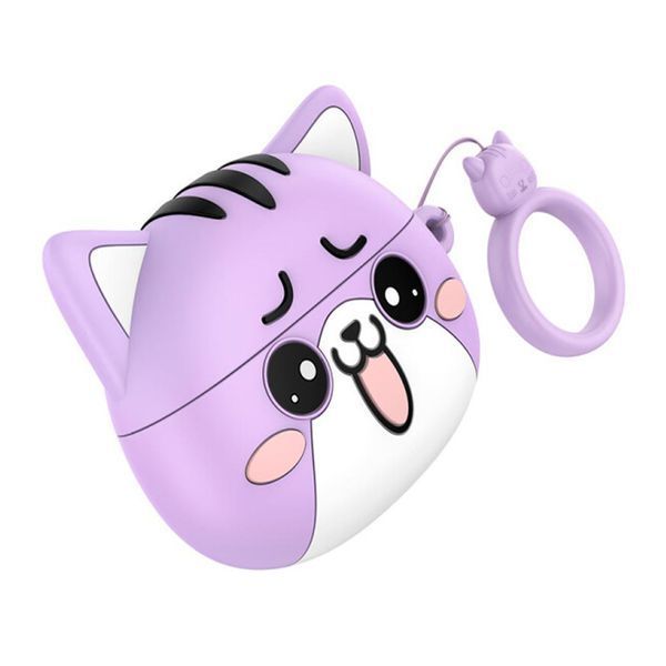 Навушники AirPods Pro Hoco EW48 white + case cat purple 33558 фото