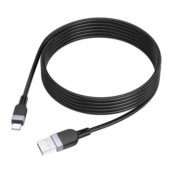 USB Cable Hoco Lightning X109 2.4A 2m black 39675 фото