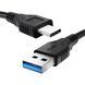 USB Cable Type-C Long 1m black 44501 фото 2