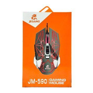 Мишка дротова Jeqang JM-590 7D ігрова black 40240 фото