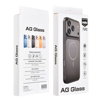 Silicone case iPhone 16 Pro with MagSafe AG Glass black 45931 фото