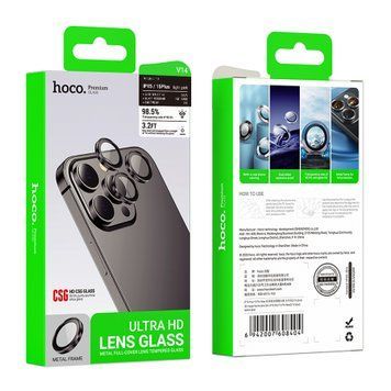 Скло на камеру роздільне Hoco V14 iPhone 17 black 44103 фото