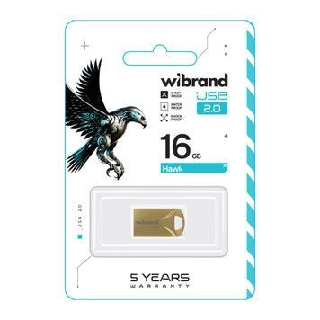 USB Flash 16 GB Wibrand Hawk Gold UA 23823 фото