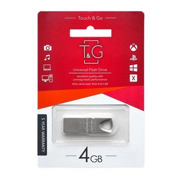 USB Flash 4 GB T&G 117 Metal Silver 28268 фото