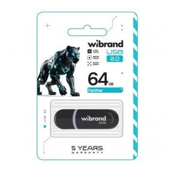 USB Flash 64 GB Wibrand Panther Black UA 39807 фото