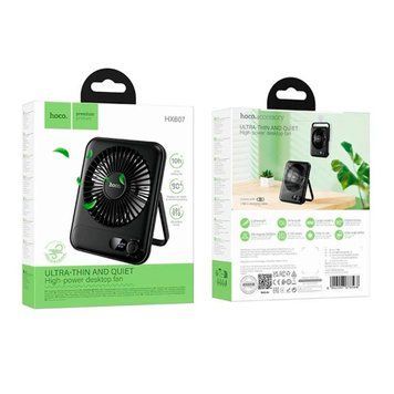 Вентилятор з акумулятором Hoco HX607 black 47196 фото