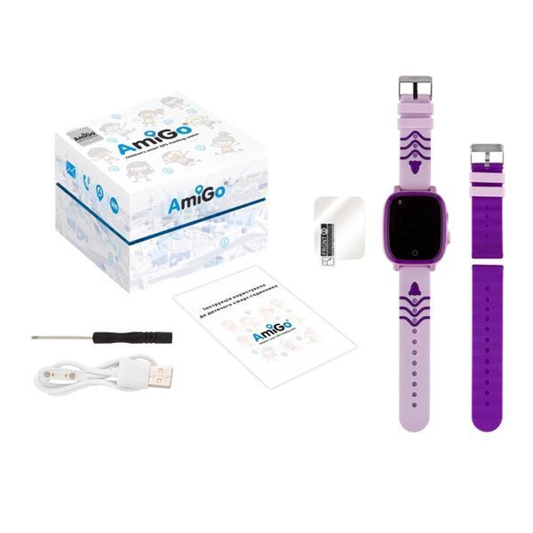 Дитячий годинник AmiGo GO 005 4G Wi-Fi Thermometer Purple UA 35780 фото