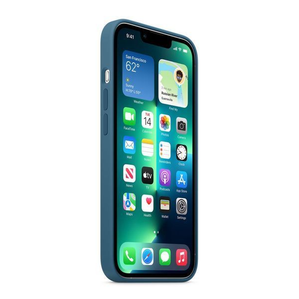 Silicone case iPhone 13 Pro Max with MagSafe blue jay 33894 фото
