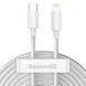 Cable Baseus Simple Wisdom Data Cable Kit Type-C to Lightning PD 20W (1.5m) 2шт white 44140 фото 2