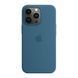 Silicone case iPhone 13 Pro Max with MagSafe blue jay 33894 фото 1