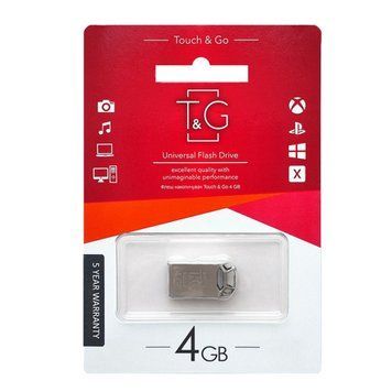 USB Flash 4 GB T&G 110 Metal Silver 22845 фото
