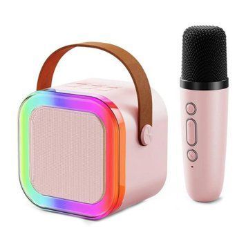 Колонка Bluetooth K12 2 мікрофони дитяче караоке pink 37679 фото