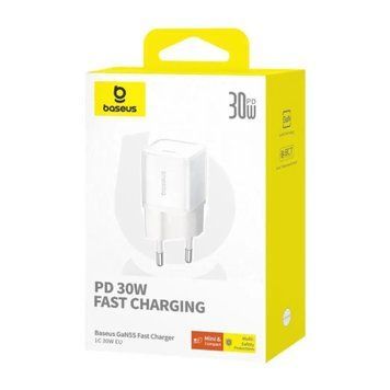 МЗП Baseus Palm Fast Charger 30W (1USB-C) Moon White 40434 фото