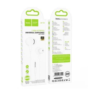 Навушники Hoco М114 + мік white 39390 фото