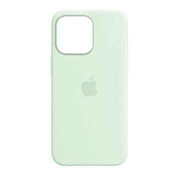 Silicone case iPhone 15 with MagSafe soft mint 42092 фото