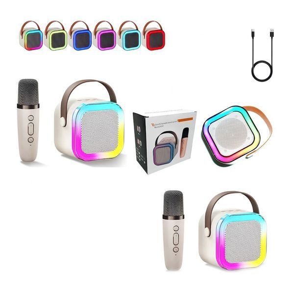 Колонка Bluetooth K12 2 мікрофони дитяче караоке pink 37679 фото