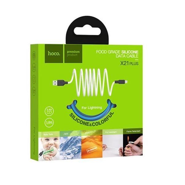 USB Cable Hoco lightning X21 2.4A 1m blue 31555 фото