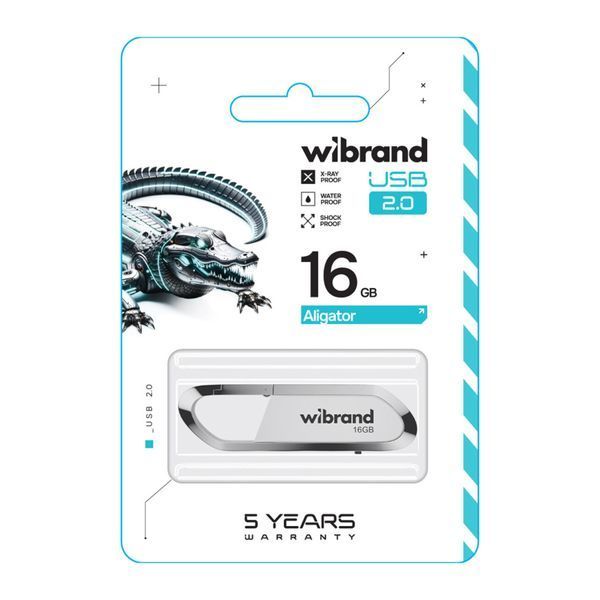 USB Flash 16 GB Wibrand Aligator White 07363 фото