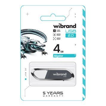 USB Flash 4 GB Wibrand Aligator Grey 26450 фото