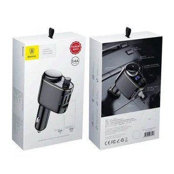 FM трансмістер Baseus S-06 3.4A 2USB black 24936 фото