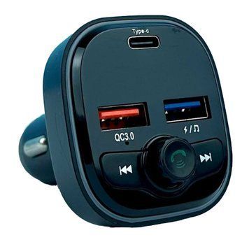 FM трансмістер Bluetooth FM-C7 3.1A black 34333  фото