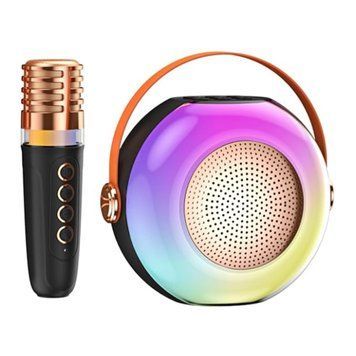 Колонка Bluetooth A6 1 мікрофон дитяче караоке black 38561 фото