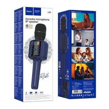 Мікрофон bluetooth Hoco L24 blue 46822 фото
