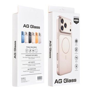 Silicone case iPhone 15 Pro Max with MagSafe AG Glass rose gold 45932 фото