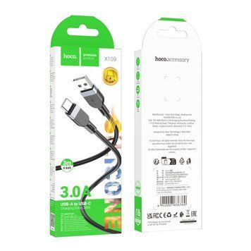 USB Cable Hoco Type-C X109 3A 3m black 39678 фото