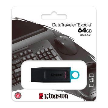 USB Flash 64 GB Kingston DT Exodia Black-Teal UA 27905 фото