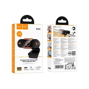 USB Веб-камера Hoco D101 з мікрофоном та шумоподавленням 720P black 48862 фото