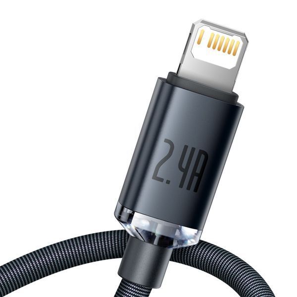 USB Cable Baseus Crystal Shine Series Lightning 2.4A (1.2m) black 08932 фото