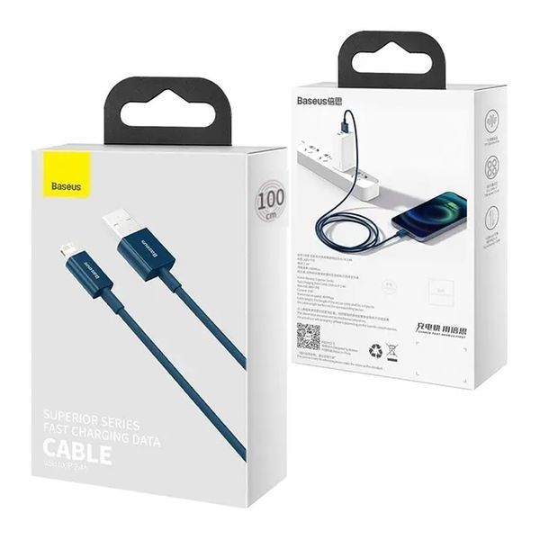 USB Cable Baseus Superior Series Fast Charging Lightning 2.4A (1m) blue 18864 фото