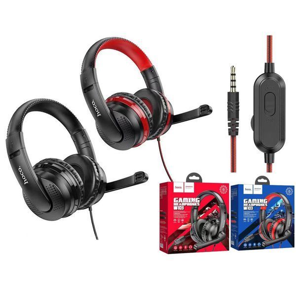 Навушники для комп'ютера hoco. W103 black - red 24974 фото