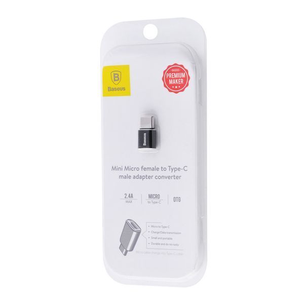 Перехідник OTG Baseus Micro USB to Type-C black 29833 фото