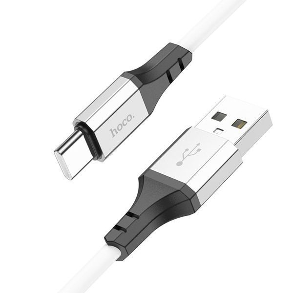 USB Cable Hoco Type-C X86 3A 1m white 39727 фото