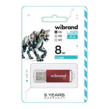 USB Flash 8 GB Wibrand Cougar Red 23614 фото