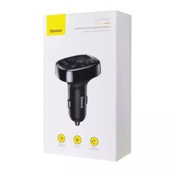 FM трансмістер Baseus S-09 2.4A 2USB black 24937 фото