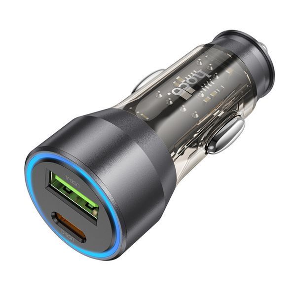 АЗП Hoco NZ12A PD 43W/3A QC3.0 18W (1USB-1USB-C) + cable Type-C-Type-C black 35377 фото