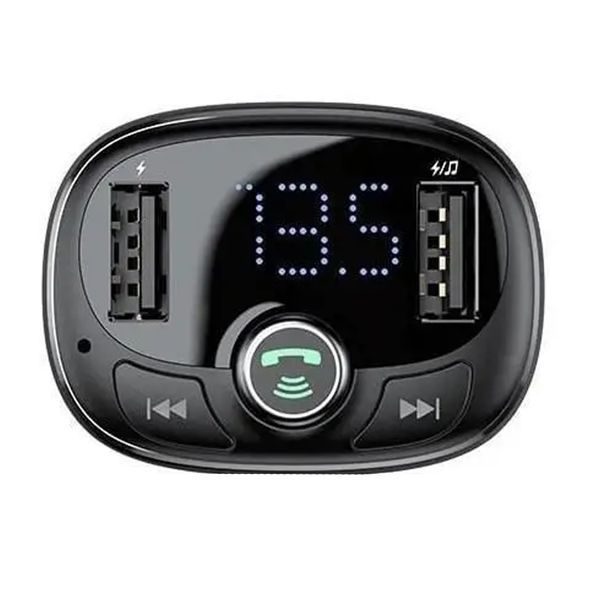 FM трансмістер Baseus S-09 2.4A 2USB black 24937 фото