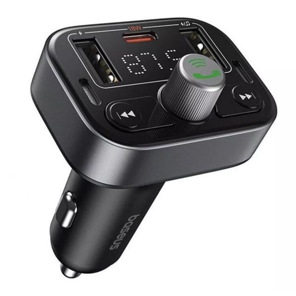 FM трансмістер Baseus S-09 2.4A 2USB black 24937 фото