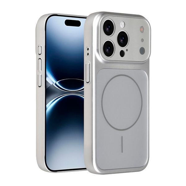 Silicone case iPhone 14 Pro with MagSafe AG Glass silver 45933 фото