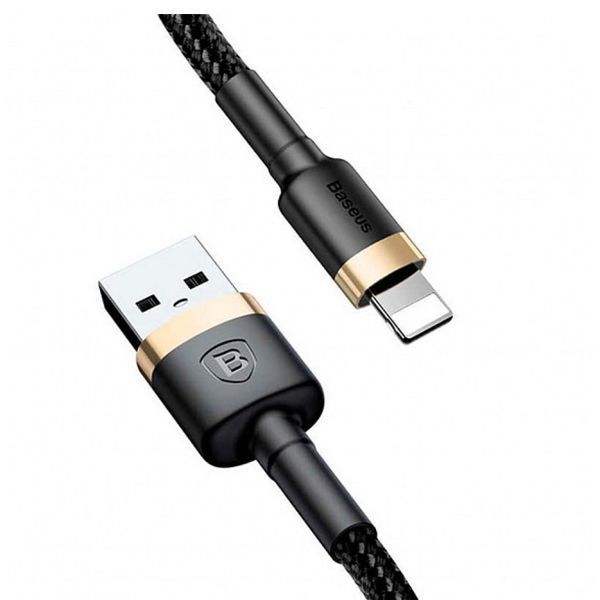 USB Cable Baseus Cafule Lightning 2.4A (1m) gold/black 00637 фото