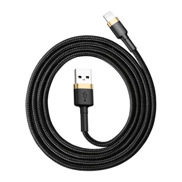 USB Cable Baseus Cafule Lightning 2.4A (1m) gold/black 00637 фото
