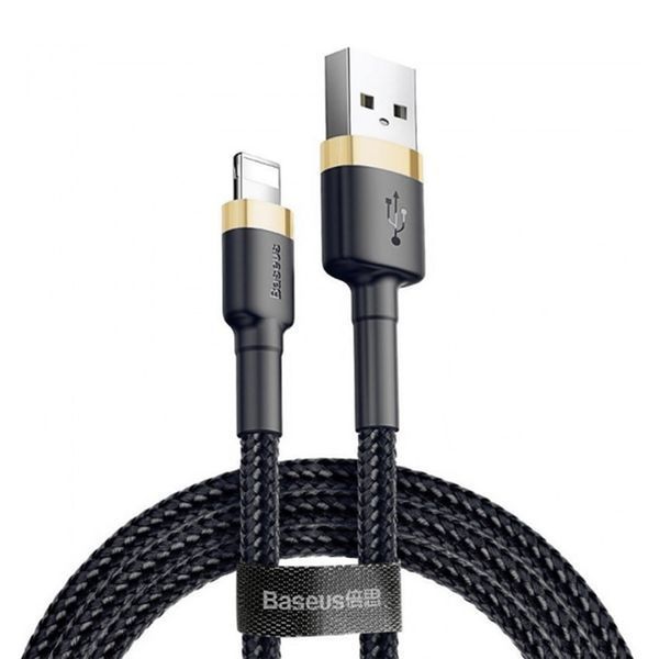 USB Cable Baseus Cafule Lightning 2.4A (1m) gold/black 00637 фото